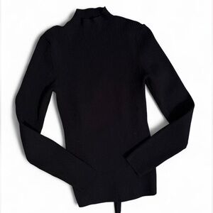Babaton Sculpt Black Ribbed Knit Tie back Top